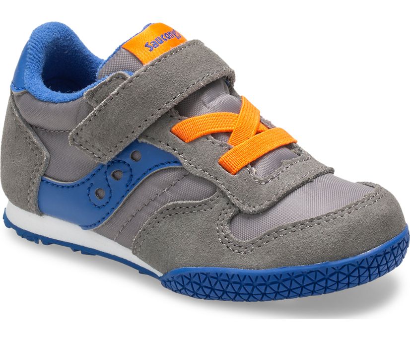 Kids' Saucony Big Bullet Jr. Sneaker Running Shoes Grey Blue Orange | UK-35602