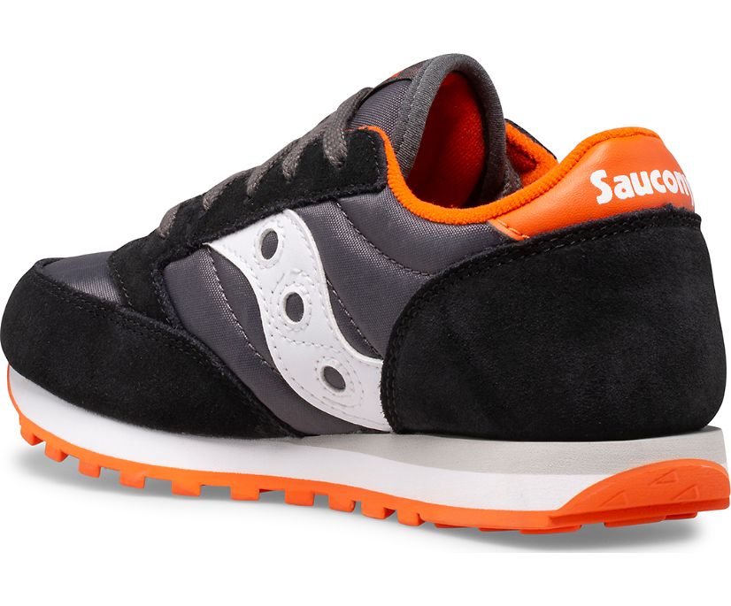 Kids' Saucony Big Jazz Original Sneaker Running Shoes Black Grey Orange | UK-01243