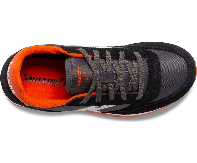 Kids' Saucony Big Jazz Original Sneaker Running Shoes Black Grey Orange | UK-01243