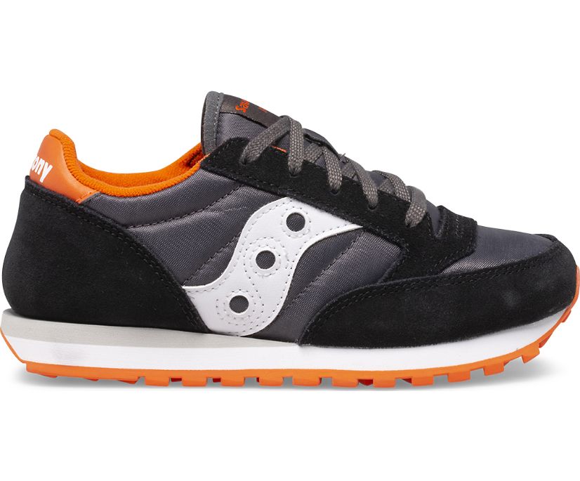 Kids\' Saucony Big Jazz Original Sneaker Running Shoes Black Grey Orange | UK-01243