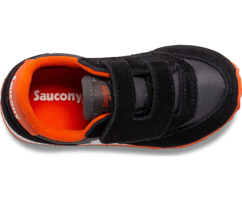Kids' Saucony Jazz Hook & Loop Sneaker Running Shoes Black Grey Orange | UK-19803