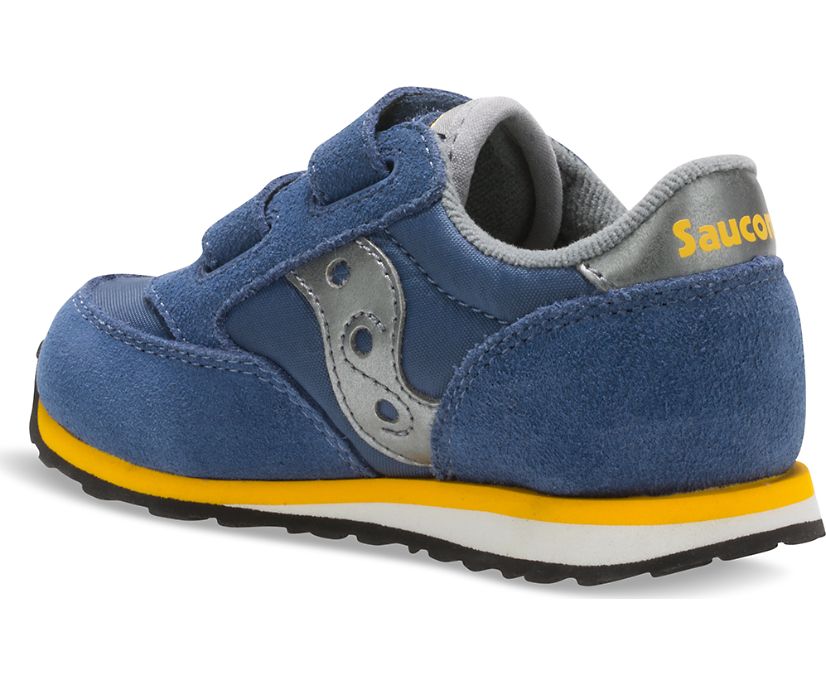 Kids' Saucony Jazz Hook & Loop Sneaker Running Shoes Blue Grey | UK-83704