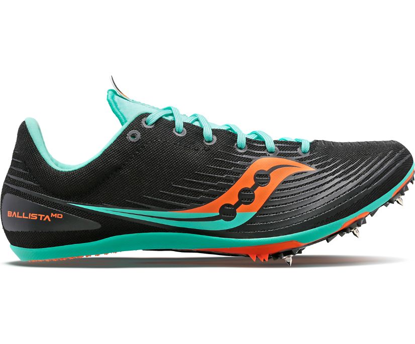 Men\'s Saucony Ballista Md Running Shoes Black Mint | UK-23795