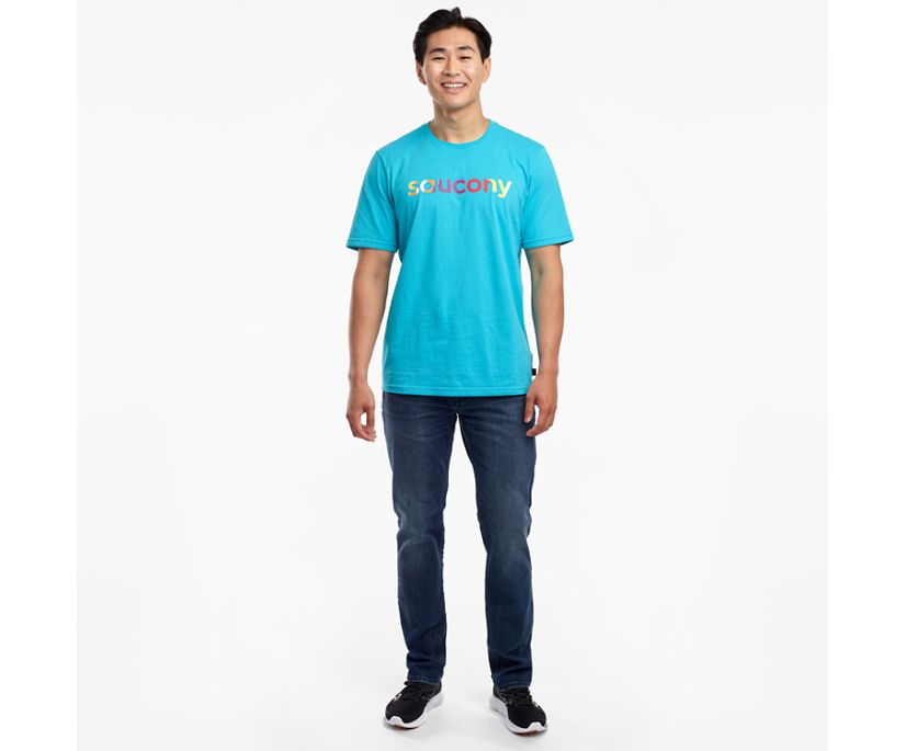Men's Saucony Chauncy Rested Short Sleeve Multicolor | UK-12063
