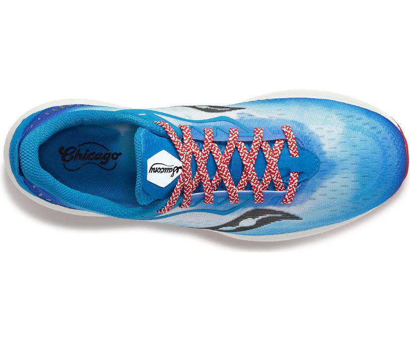 Men's Saucony Chicago Endorphin Speed 2 Running Shoes Blue | UK-70389