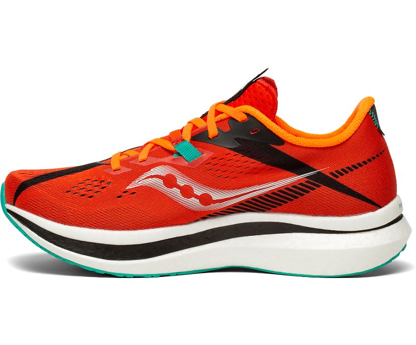 Men's Saucony Endorphin Pro 2 Running Shoes Deep Red Black | UK-19367