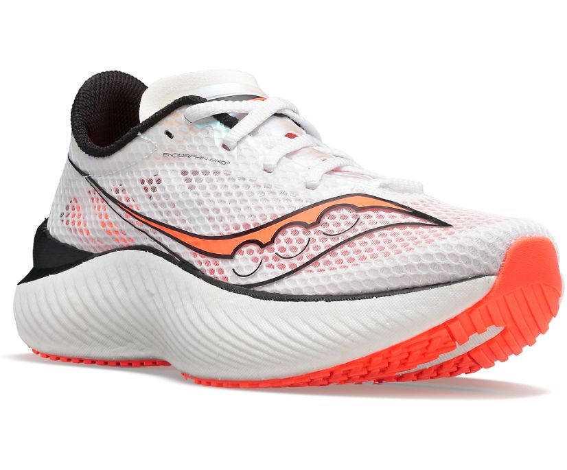 Men's Saucony Endorphin Pro 3 Running Shoes White Black Red | UK-85241