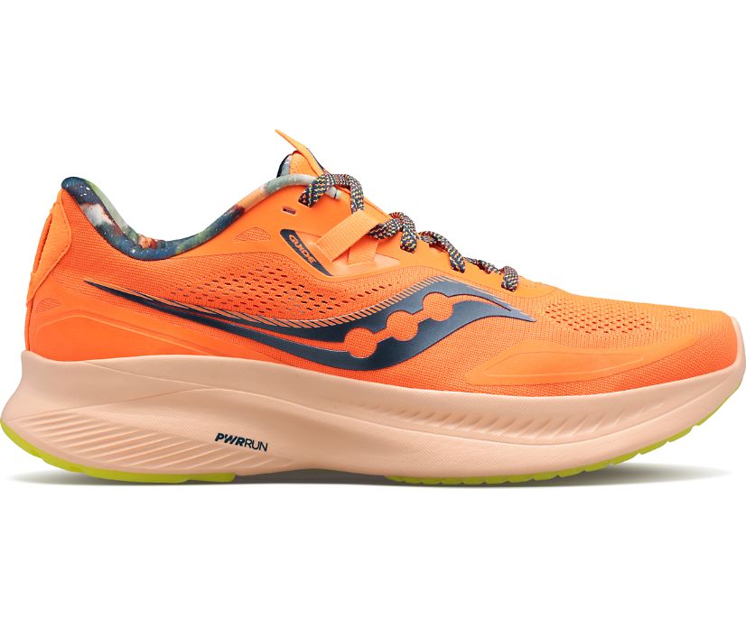Men\'s Saucony Guide 15 Running Shoes Orange Green | UK-34102