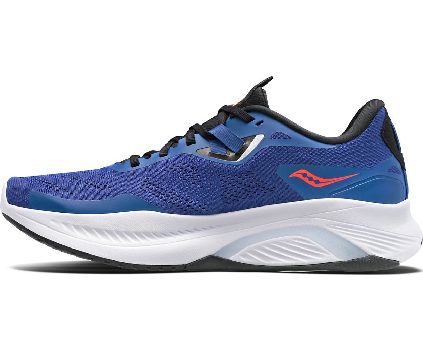 Men's Saucony Guide 15 Wide Running Shoes Blue Black | UK-26513