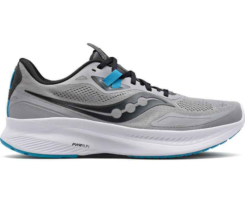 Men\'s Saucony Guide 15 Wide Running Shoes Grey | UK-79038