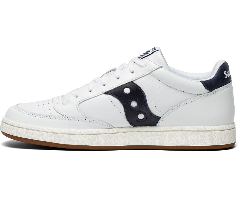 Men's Saucony Jazz Court Sneakers White Navy | UK-87105