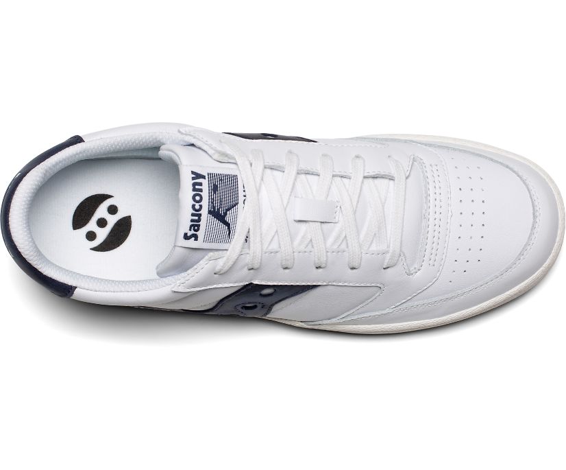 Men's Saucony Jazz Court Sneakers White Navy | UK-87105