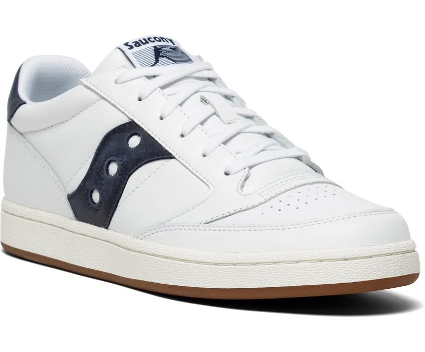 Men's Saucony Jazz Court Sneakers White Navy | UK-87105