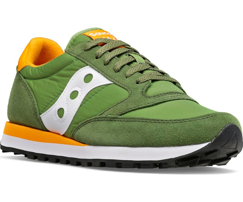Men's Saucony Jazz Original Sneakers Green White Orange | UK-10294