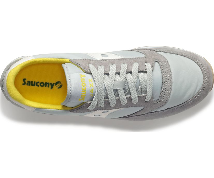 Men's Saucony Jazz Original Sneakers Light Grey Yellow | UK-92613
