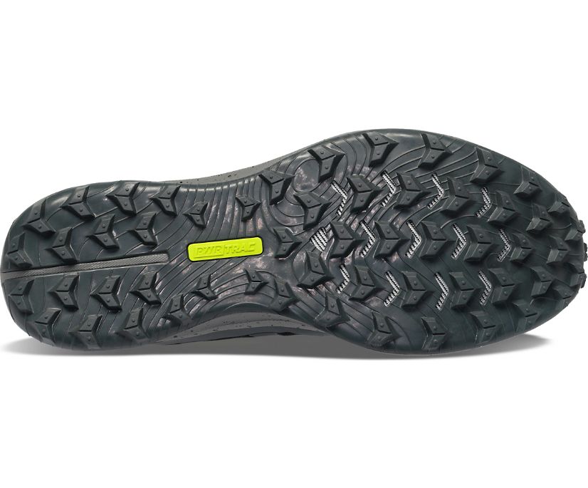 Men's Saucony Peregrine 12 Wide Running Shoes Black Grey | UK-62798