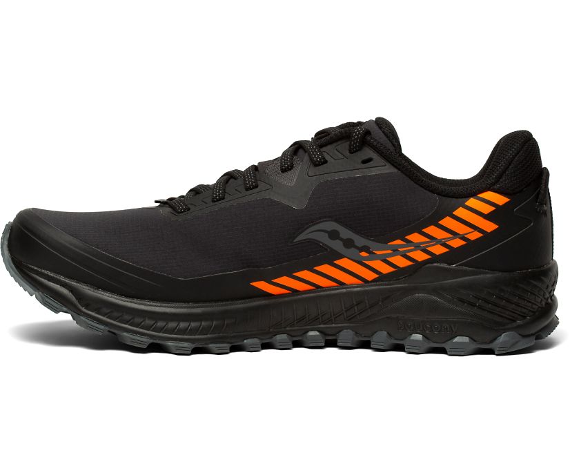 Men's Saucony Peregrine Ice+ Running Shoes Black | UK-80279
