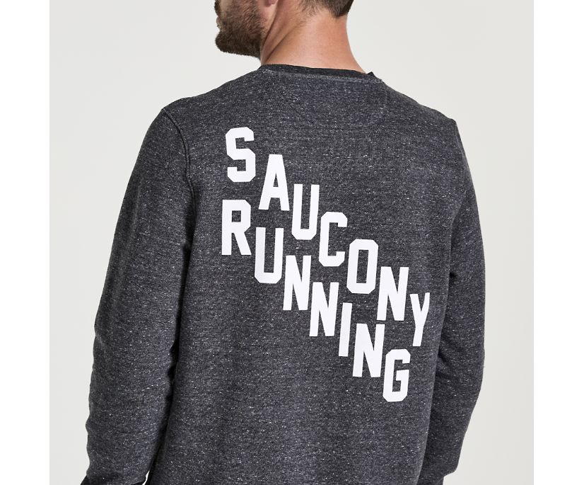 Men's Saucony Rested Crewneck Black | UK-95163