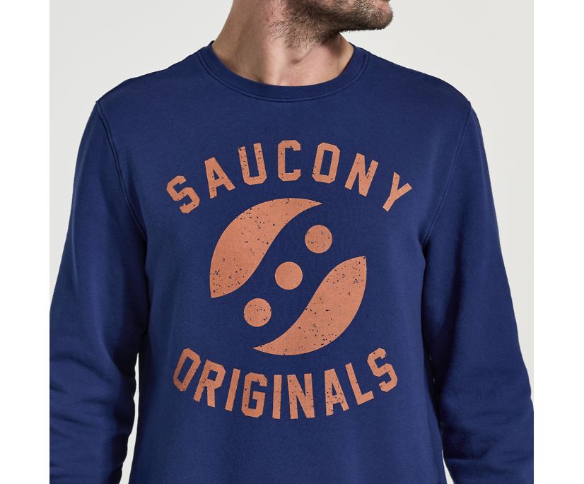 Men's Saucony Rested Crewneck Blue | UK-29681