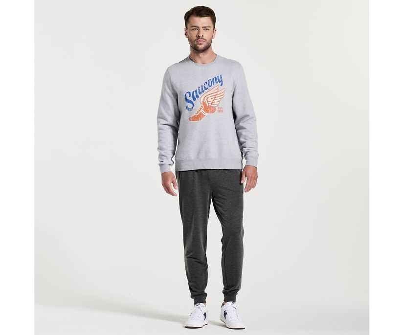 Men's Saucony Rested Crewneck Light Grey | UK-35781