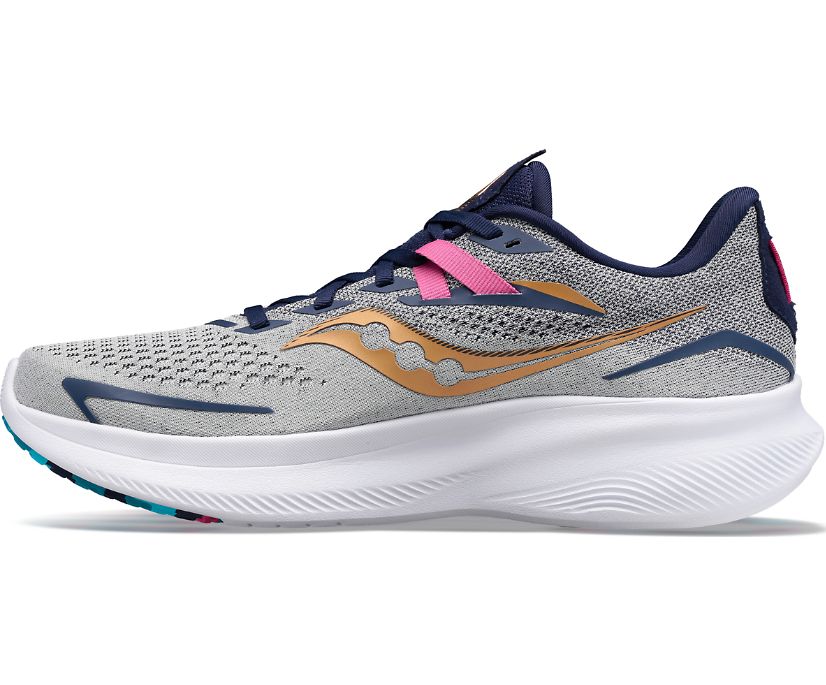 Men's Saucony Ride 15 Running Shoes Grey | UK-32514