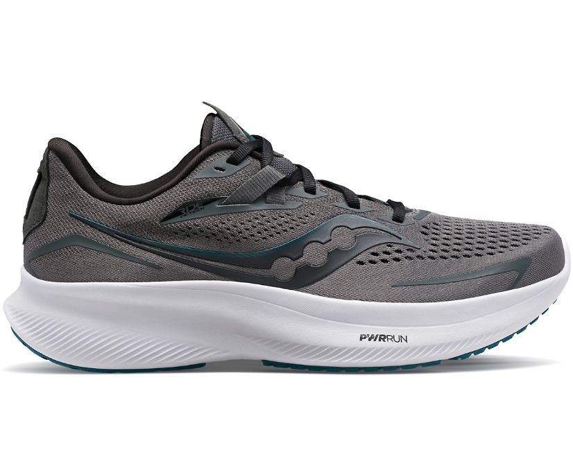 Men\'s Saucony Ride 15 Running Shoes Grey | UK-61478