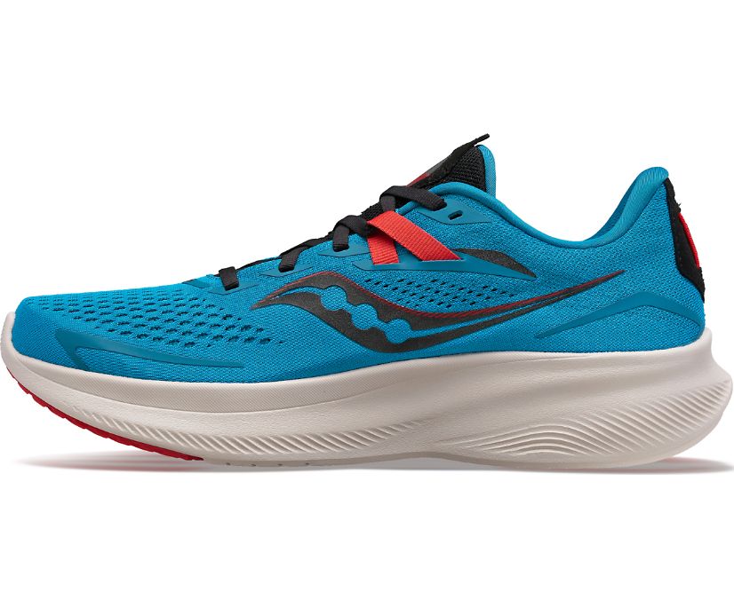 Men's Saucony Ride 15 Walking Shoes Black | UK-02871