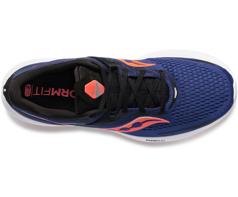 Men's Saucony Ride 15 Walking Shoes Blue Red | UK-37965