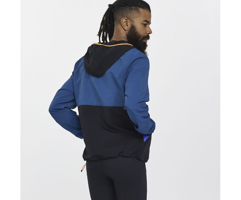 Men's Saucony Saucony Track Anorak Blue | UK-09673