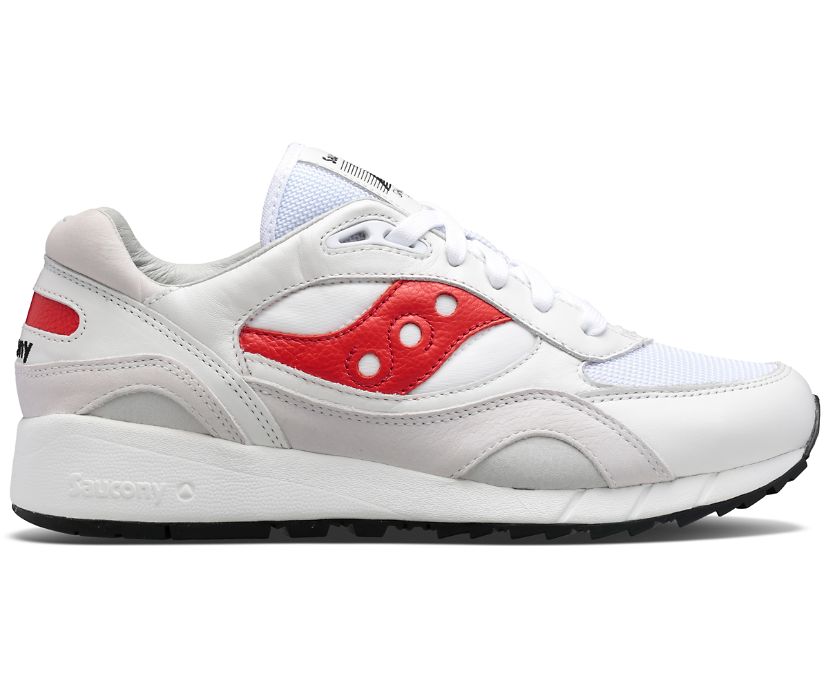 Men\'s Saucony Shadow 6000 Premium Sneakers White Red | UK-70269