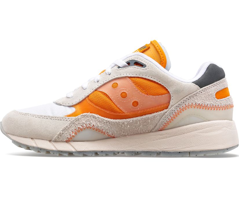 Men's Saucony Shadow 6000 Transparent Sneakers White Orange | UK-56783