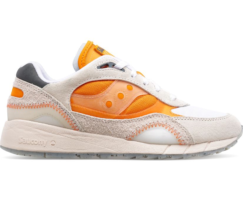 Men\'s Saucony Shadow 6000 Transparent Sneakers White Orange | UK-56783