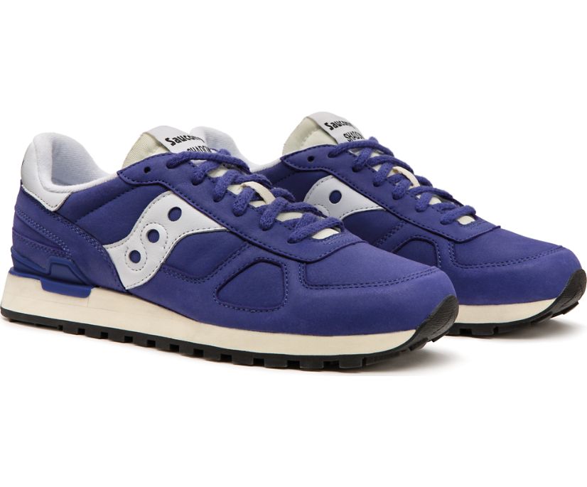 Men's Saucony Shadow Distressed Original Sneakers Blue White | UK-20798
