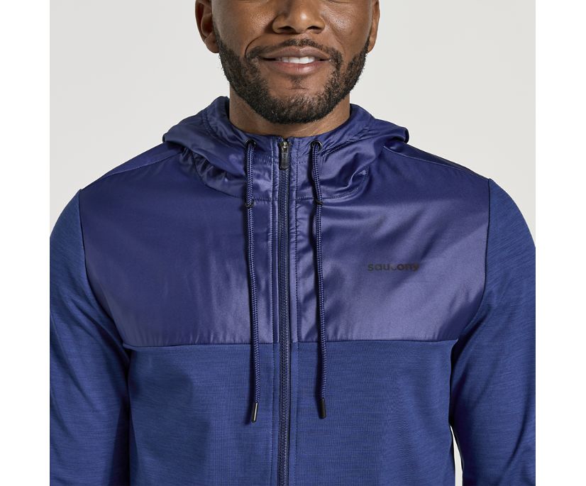 Men's Saucony Solstice Zip Hoody Blue | UK-38450