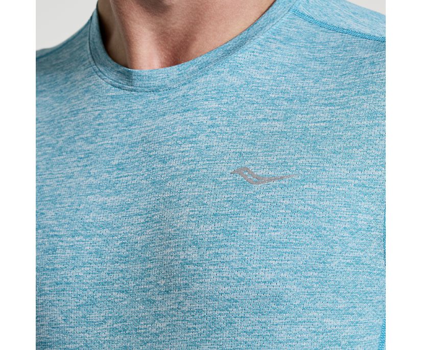 Men's Saucony Stopwatch Long Sleeve Turquoise | UK-12493