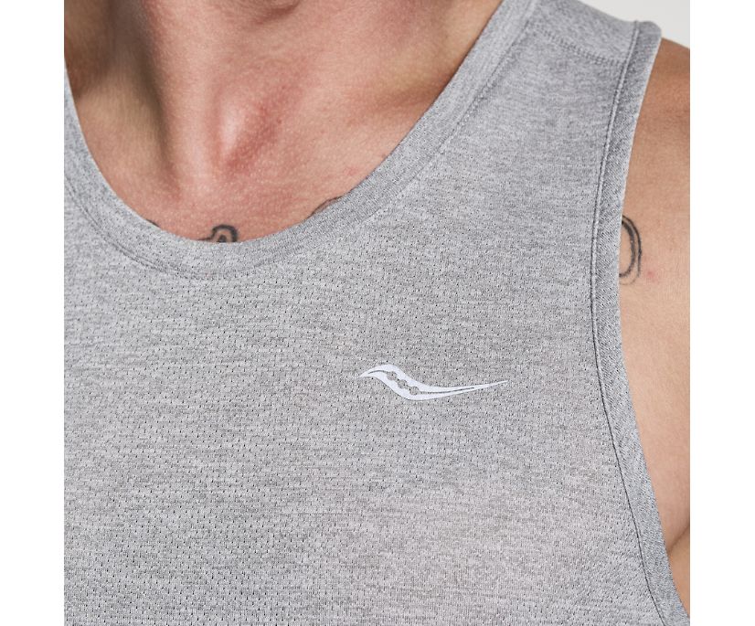 Men's Saucony Stopwatch Singlet Light Grey | UK-19284