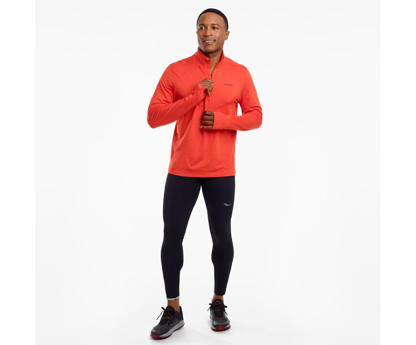 Men's Saucony Sunday 1/4 Zip Long Sleeve Orange | UK-76150