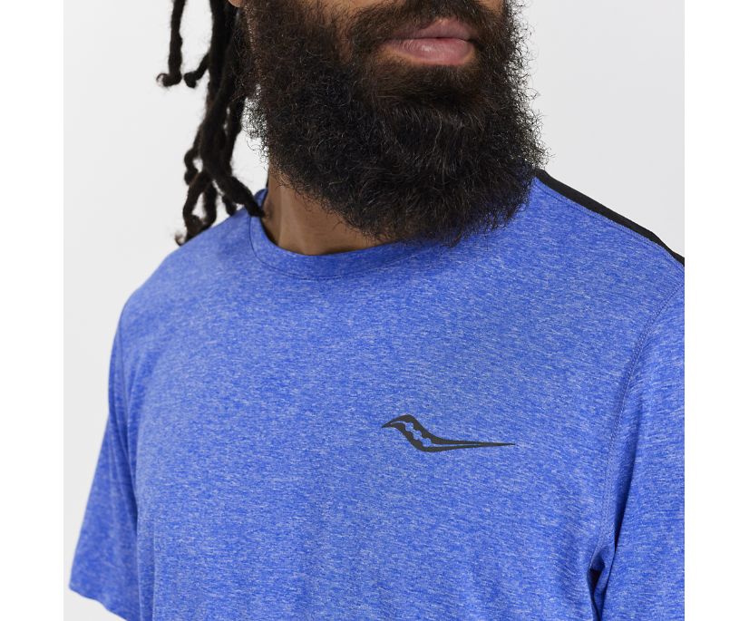 Men's Saucony Time Trial Short Sleeve Blue | UK-94086