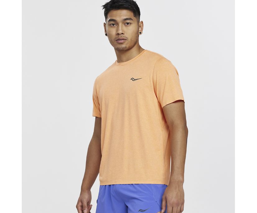 Men\'s Saucony Time Trial Short Sleeve Orange | UK-38642