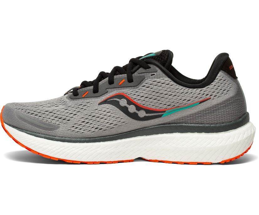 Men's Saucony Triumph 19 Running Shoes Grey Orange | UK-28453