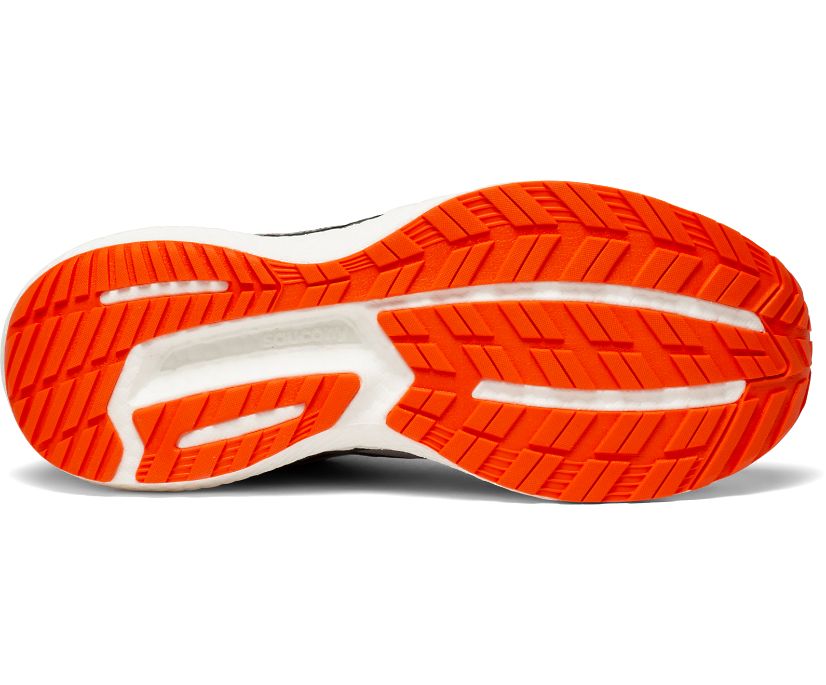 Men's Saucony Triumph 19 Running Shoes Grey Orange | UK-28453