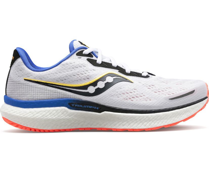 Men\'s Saucony Triumph 19 Running Shoes White | UK-13852