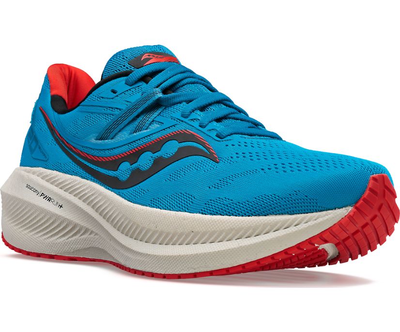 Men's Saucony Triumph 20 Wide Walking Shoes Red | UK-49306
