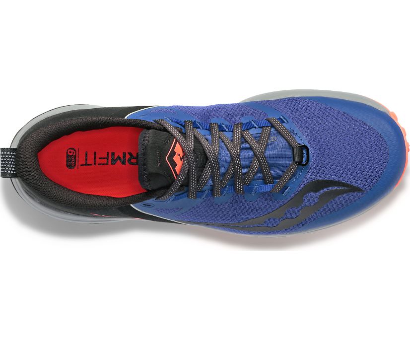 Men's Saucony Xodus Ultra Trail Running Shoes Blue Red | UK-23698
