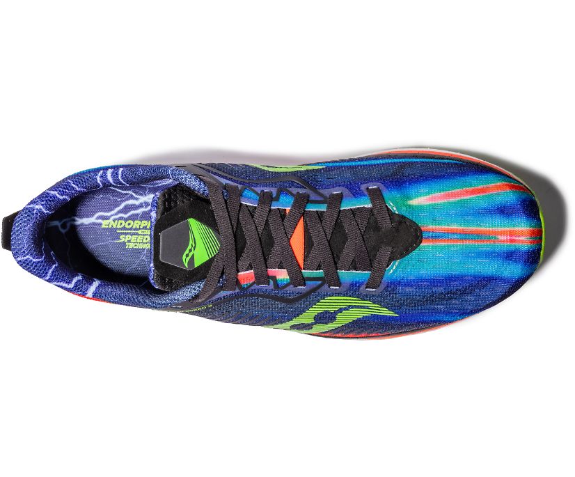 Men's Saucony Zeke Endorphin Speed 2 Running Shoes Navy | UK-79456