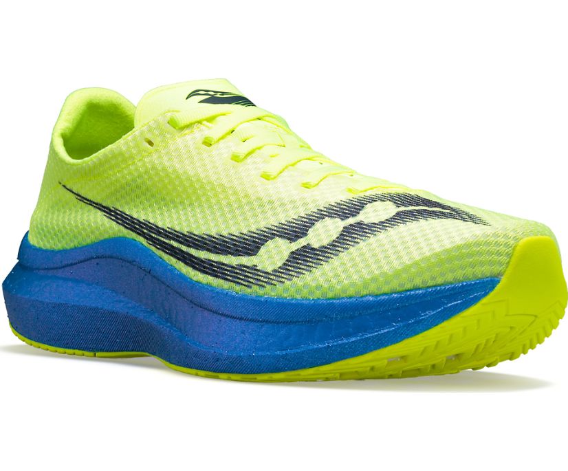Women's Saucony Boston Endorphin Pro+ Running Shoes Blue Yellow | UK-94051