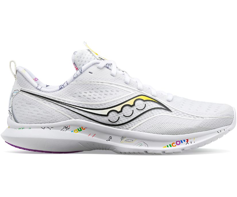 Women\'s Saucony Children\'s Day Kinvara 13 Running Shoes White Multicolor | UK-51397