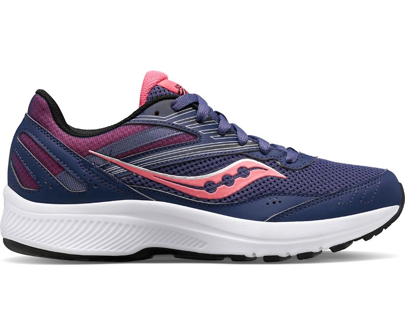 Women\'s Saucony Cohesion 15 Wide Running Shoes Purple | UK-65792