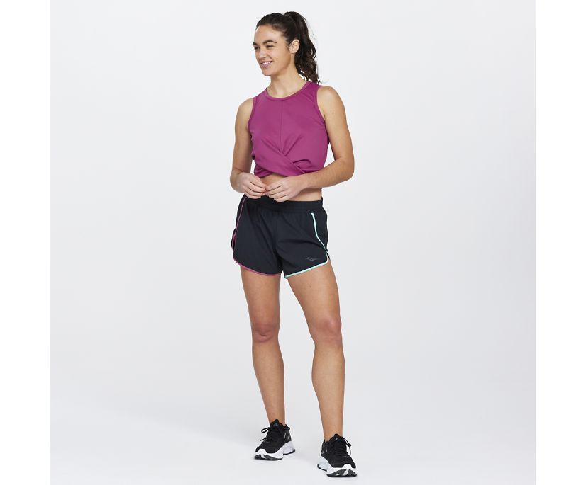 Women's Saucony Dash Crop Short Sleeve Purple | UK-73948