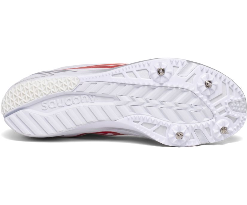 Women's Saucony Endorphin 3 Spike White Red | UK-18637